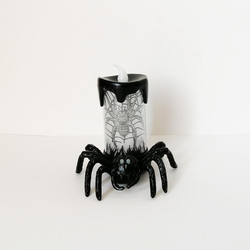 Halloween LED Spider Candle Light, Glowing Prop for Spooky Party Scene Decor, Creepy Atmosphere