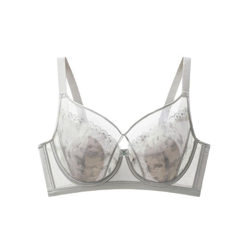 

Sexy Lace Bra Women s Shaping Thin Underwear Women s Gathering Bra Breast Retraction Anti-sagging Large-sized Bra Push Up Bra 42/95D сірий