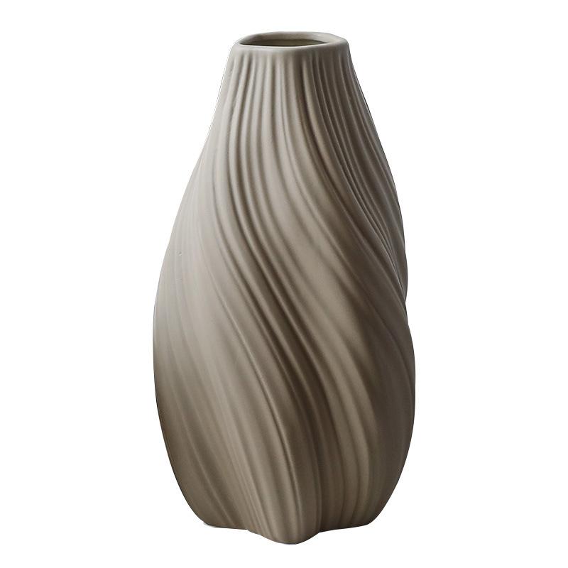 Modern Creative Striped Rotating Ceramic Vase Art Decor for Living Room Desktop