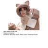 Thermal Elastic Scarf Hat Bear Ear Decor Autumn Winter 2 In 1 Scarf Hat Outdoor Activities Skiing Camping Warm Headwear