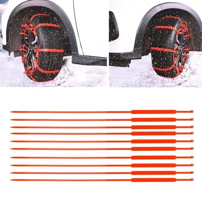 10 Pcs Snow Tire Chain Car - Emergency Winter Driving Spikes Car Tires