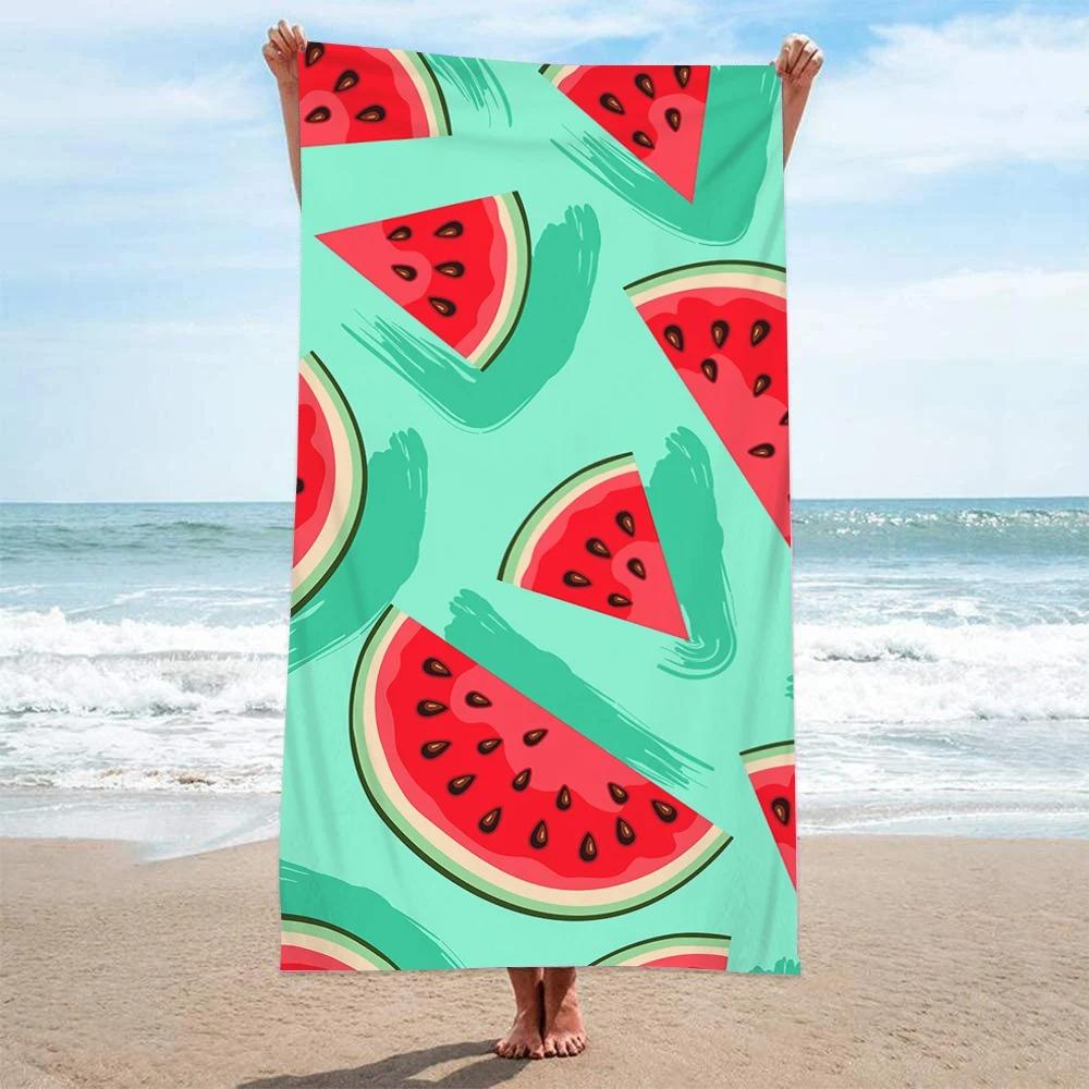 Tropisches Bananenblatt-Print Strandtuch Mikrofaser Schnelltrocknend Sandfest Saugfähig Badetuch für Sommer Strand Pool Schwimmen
