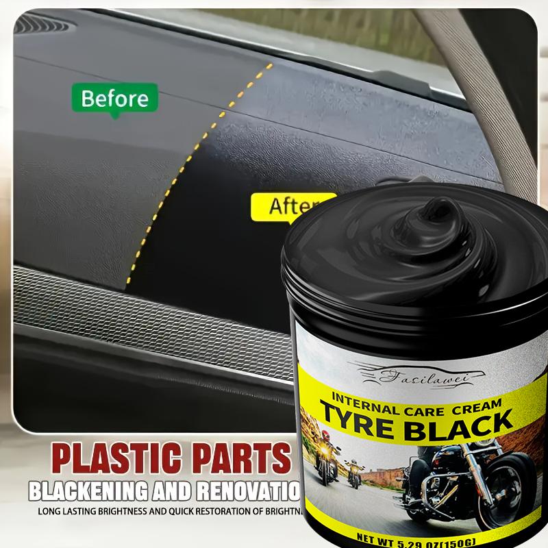 150g Black Crystal Plastic and Rubber Repair Paste - Instant Interior Scratch Repair, Anti-Aging and Fade-Resistant, Long-Lastin