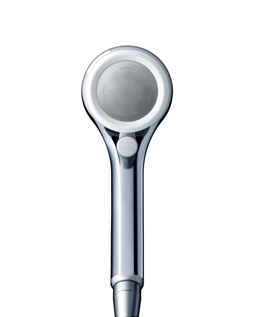 SANEI Rainy Metallic White Shower Head with Stop Saves Approximately of Water (PS-303-81XA-C) Function, 50%