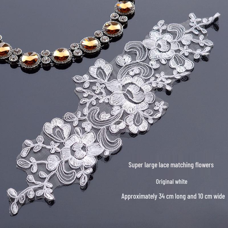 

Handmade White Floral Lace Belt for Wedding Dresses
