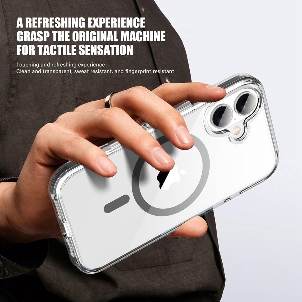 KEYSION Transparent Case for MagSafe for iPhone 16 15 Plus Colorful Collision Shockproof Phone Cover for for iPhone 16 Plus 15