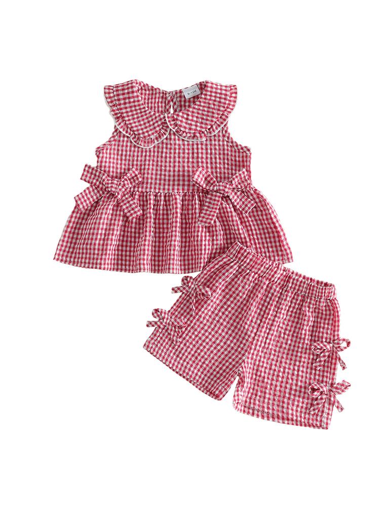 Adorable Infant Girl Floral Romper Set with Matching Headband and Ruffled Shorts 2 Piece Summer Outfit for Toddler