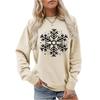 Women's Loose Comfortable Casual And Fashionable Round Neck Snowflake Pattern Printing Long Sleeved Sweatshirt