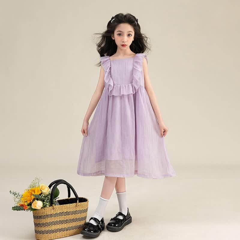 Beity 2026 Girls' Sleeveless Chiffon Princess Summer Dress