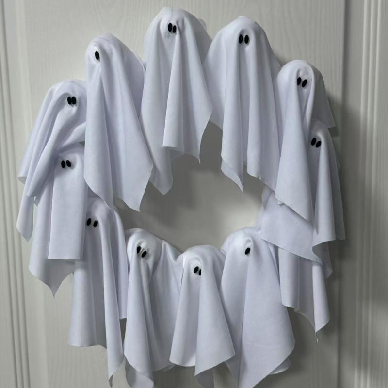 Knitted Fabric Phantom Decoration with Flexible Wire Frame Ideal for Door Wall Fireplaces Halloween Display