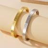 Htpwe Stainless Steel Printed Love Four-leaf Clover Bracelet Women 18k Gold Plated Couple Holiday Gift Bracelet Party Zircon