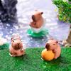 2Pcs Mini Resin Capybara Miniatures Figurines, Cute Fairy Garden Animal Ornament, Moss Micro Landscape DIY Craft Home Decoration