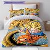 Son Goku Pattern Bedding,Quilt Set Quilt Cover Pillowcase Home Birthday Gift (1 * duvet cover + 2 * pillowcase, without core)