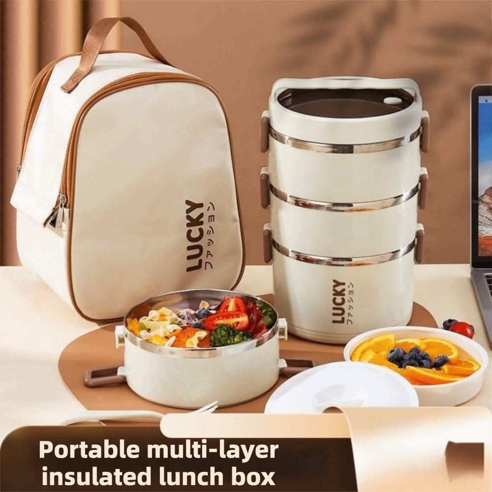 Large Capacity Multi-Layer Lunch Box Stainless Steel Instant Noodle Bowl Kitchen Supplies