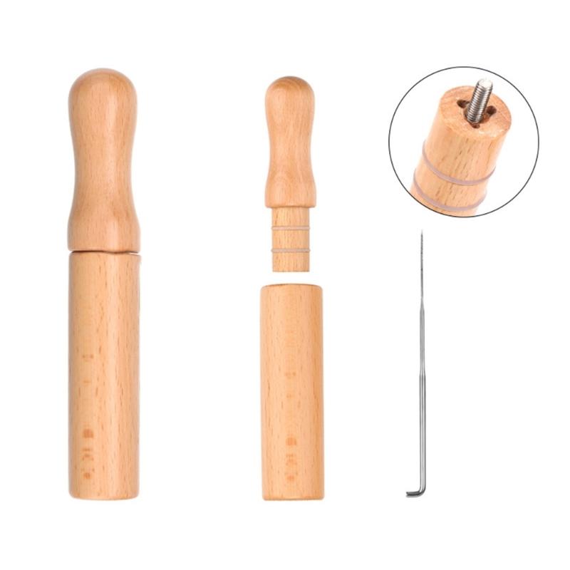 Felting Needle Wood Handle Felting Needle Tool with Felting Needle Embroidery Punching Tool MultiplNeedle Felting Handle