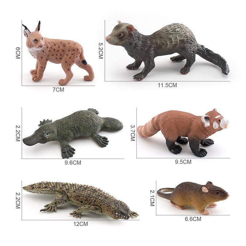 Simulation Model Short-Tailed Bobcat Red Panda Platypus Ferret Mouse Spiny-Tailed Rock Lizard Reptile Ornament