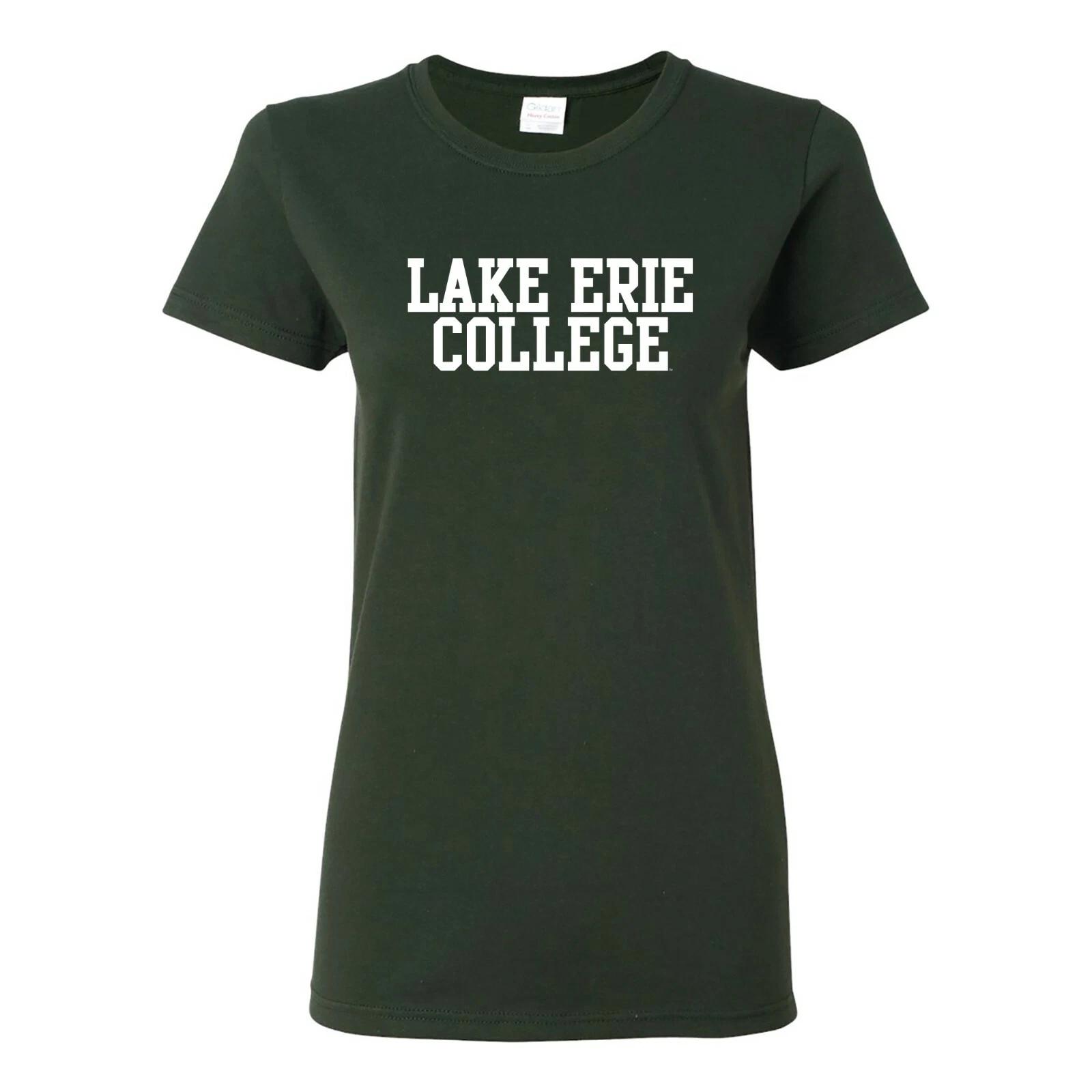 Lake Erie College Storm Basic Block Womens Shirt - Forest S
