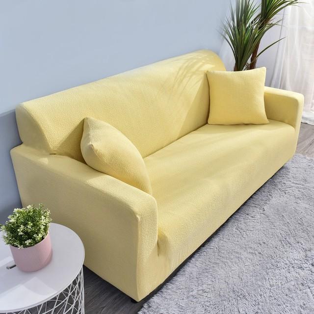 Elastic Bubble Seersucker Sofa Cover Full Cover For L Shape Corner Sofa High Quality Durable