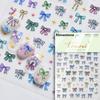 5D Cute Rabbit Love Peach Blossom Flower Yellow Nail Art Stickers Bowknot DIY Self Adhesive Rhinestone Manicure Decals