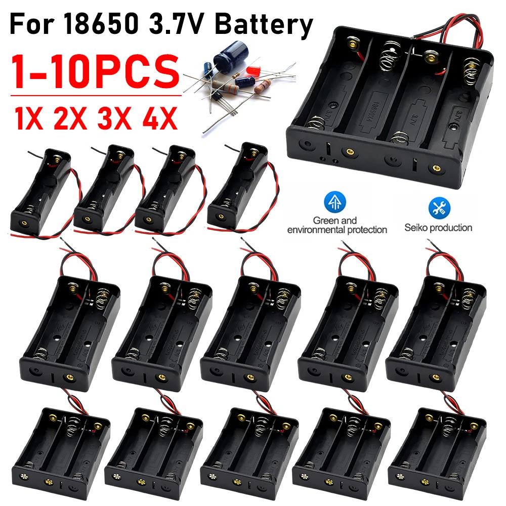 DIY Plastic 18650 Battery Box Storage Case 1 2 3 4 AA 18650 Power Bank Cases Battery Holder Container 1X 2X 3X 4X With Wire Lead