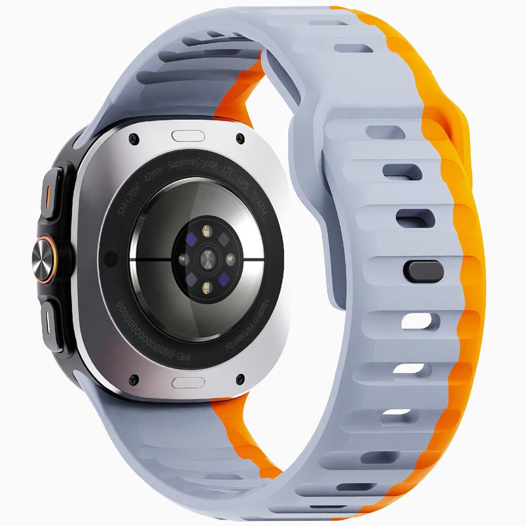 Para Samsung Galaxy Watch Ultra 47mm Pulseira de Relógio de Silicone Respirável Esportiva
