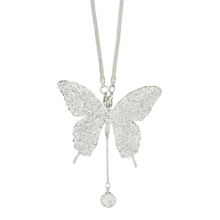 Bling Crystal Butterfly Car Rear View Mirrors Charms Car Decoration Diamond Luck