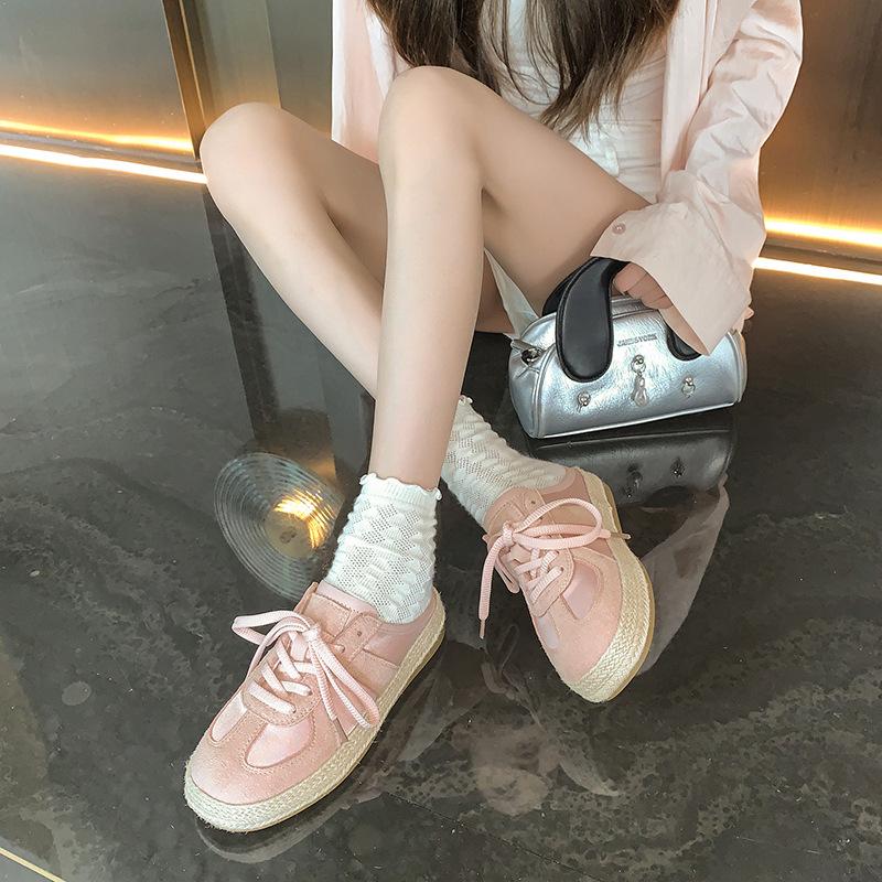 Galoa 2025 summer new half-slippers women's comfortable German training shoes lazy straw one-pedal fisherman shoes