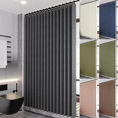 Tenda da doccia impermeabile antimuffa, tenda da bagno solida, tenda ondulata per finestra, in tulle, per la casa, di lusso, con ganci, pesante, piega a S, tenda da doccia ondulata