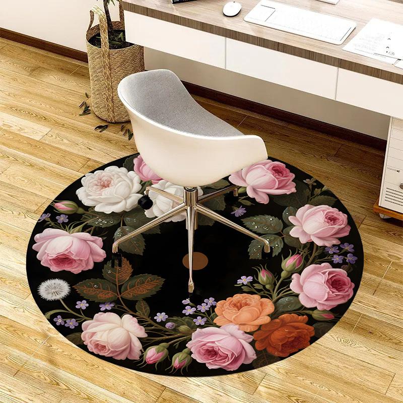 1 ks Kancelářská podložka pod židli Květinové kruhové uspořádání Perfektní pro dekoraci kancelářských židlí, obývacích pokojů nebo ložnic
