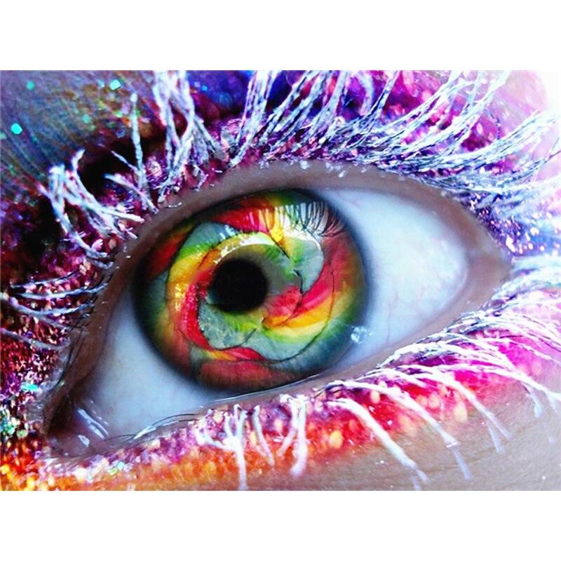 New 5D DIY Diamond Painting Woman Eyes Diamond Embroidery Cross Stitch Full Round Drill Manual Art Crafts Home Decor Gift