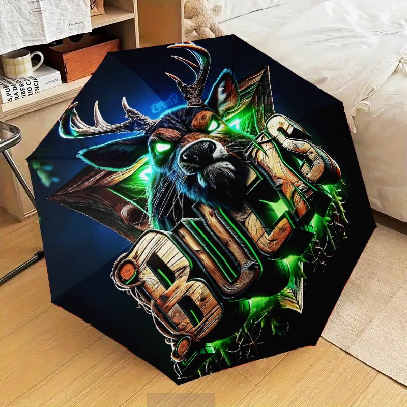 Bucks Team Logo Umbrella Folding Umbrella, Automatic Umbrella 8-Frame for Travel, Camping Use Gift for Halloween Christmas