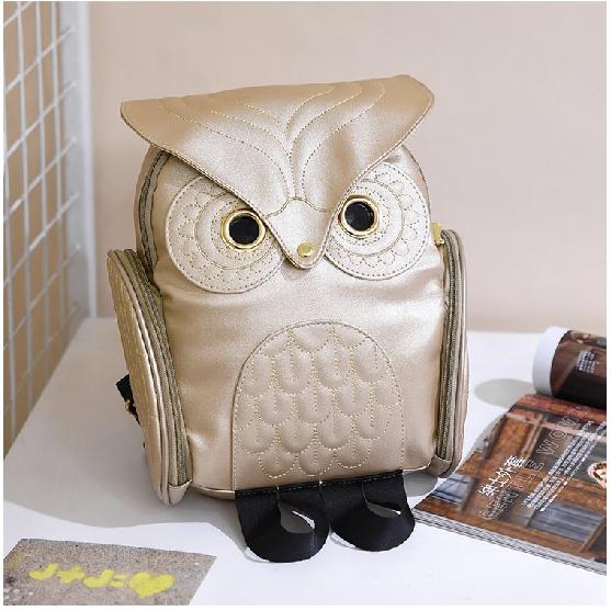 

ПУ Рельефный Рюкзак Сова Модный И Милый Мультяшный Рюкзак Животное Путешествия Трендовая Женская Сумка золотой