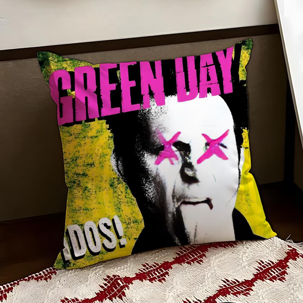 DGreen Day Band Cushion Cover Reversible Soft Durable Pillow Cover Home Car MultiScene Use for Daily Comfort