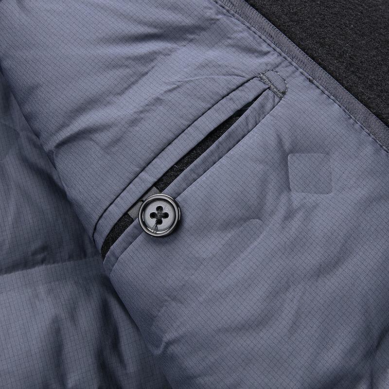 Fapai Men's 70% Lamb Wool Detachable Liner Overcoat