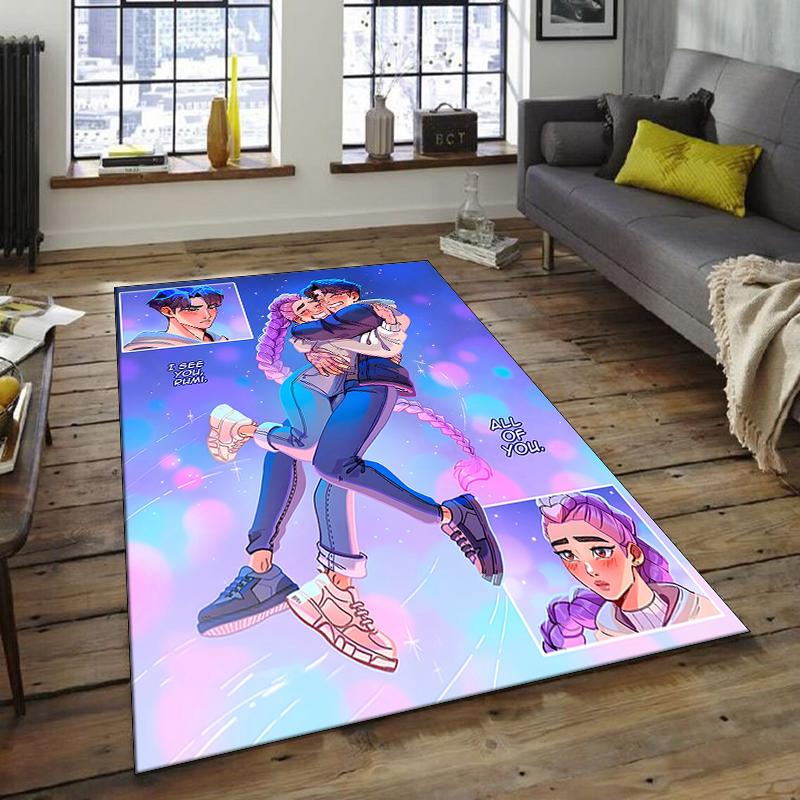 1pc KPop Demon Hunters20 Design Area Rug - Non-Slip, Soft & Cozy Floor Mat for Living Room, Bedroom, Office - Indoor/Outdoor Decorative Carpet