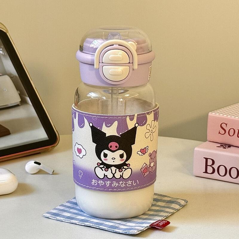 MOZHOU Ins Style Portable High Borosilicate Glass Water Bottle