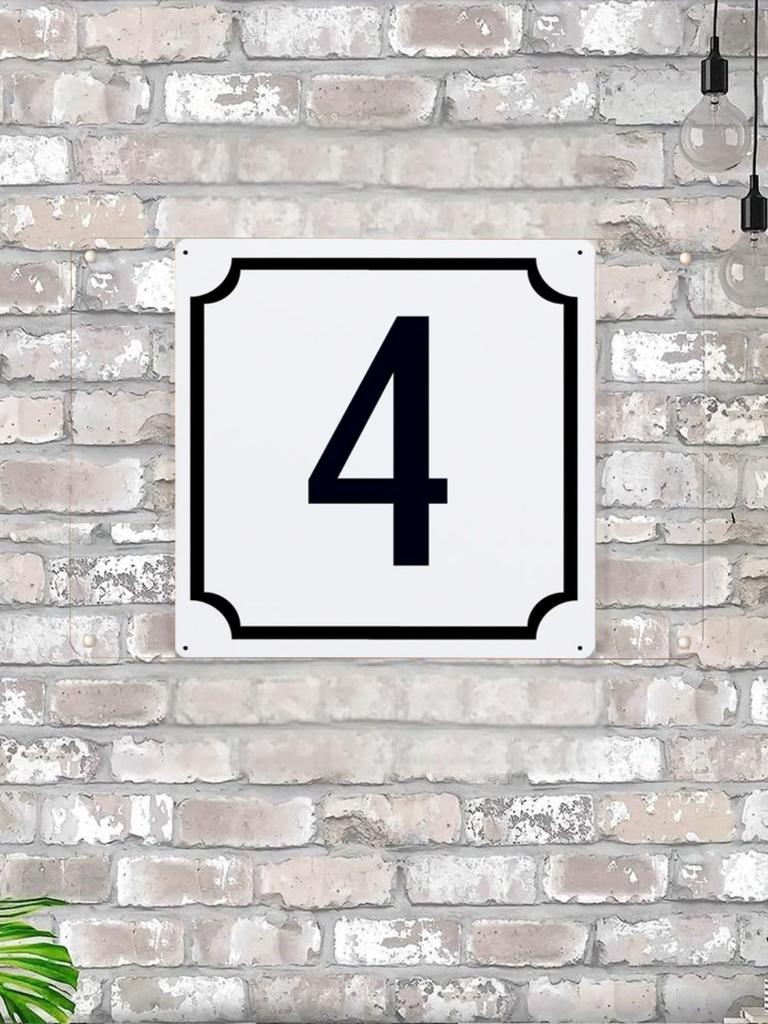 Classic Metal House Number 7 Sign 20x20 cm for Outdoor Door Plaque