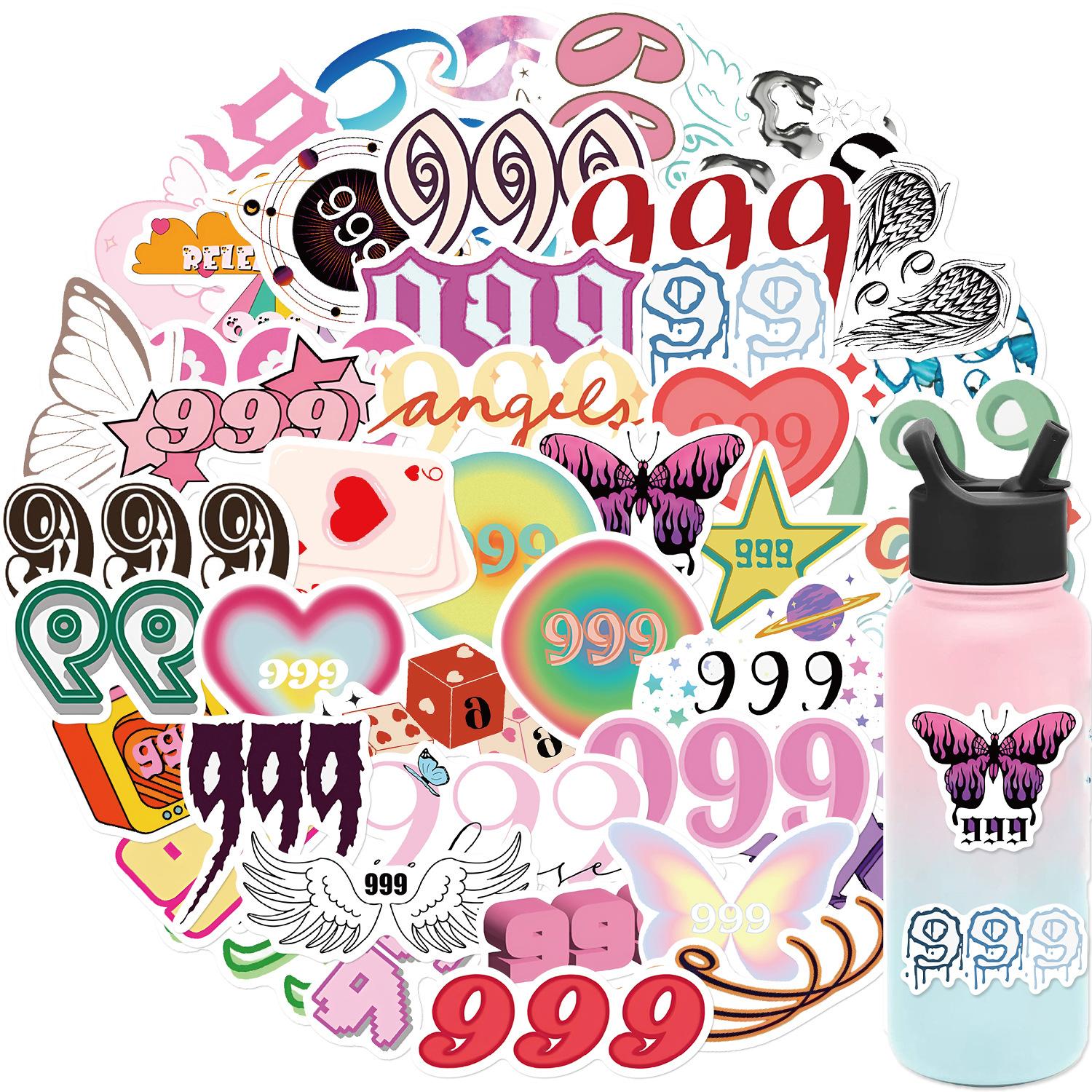 

50 Angel Numbers 999 Graffiti Stickers Guitar Laptop Suitcase DIY Waterproof Stickers