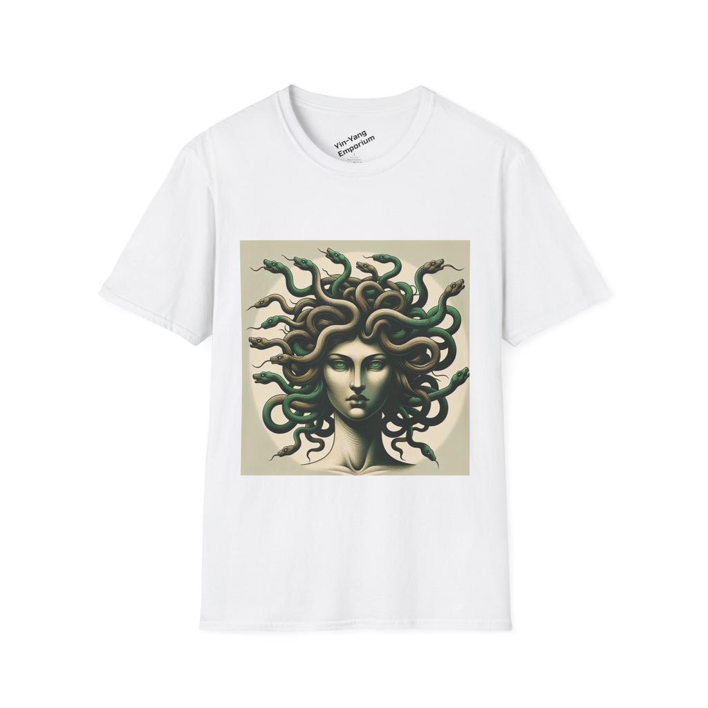 Men's Summer Tee Cotton Medusa Graphic Tee, Unisex Softstyle T-Shirt, Mythology Shirt, Gift for Her,