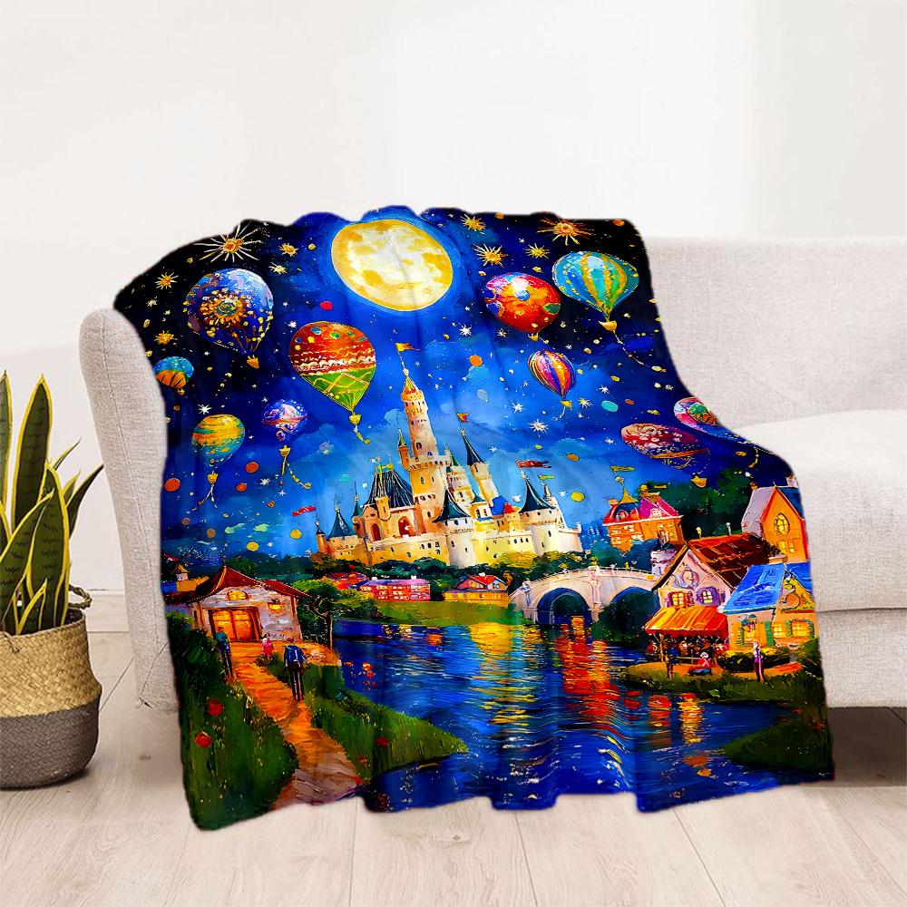 Castle In The Stars Flannel Blanket-Soft and Suitable for Sofas,Beds,Offices,Travel,All Seasons,Great Gift for Holidays and Birthdays.