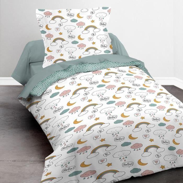 Bedding Set - RDC 1.15 - Duvet Cover 140x200 Cm and 1 Pillowcase 63x63 Cm - Green Children's Print - TODAY