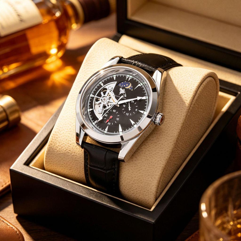 Orologio Meccanico Scheletrico Duca di Lorena: Multifunzione, Luminoso, Impermeabile, Casual Business Cinturino in Acciaio