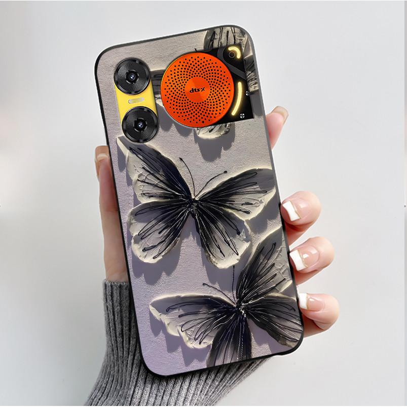 Printing Case For ZTE Nubia Music 2 Music2 Soft Silicone Black Shell For ZTE Nubia Music Z2353 Cover Cute Flower Cartoon Casing