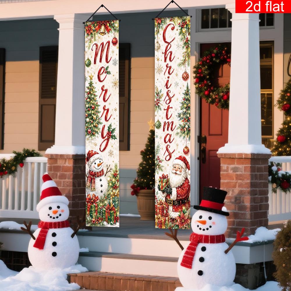 New Year Banner 2pcs Snowflake for Home Porch
