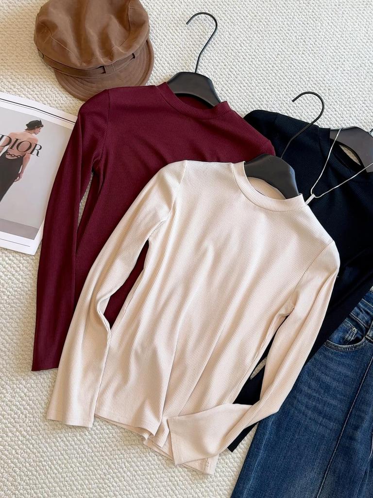 Women's Slim Fit Stand Collar Base Layer Top - Early Autumn 2025