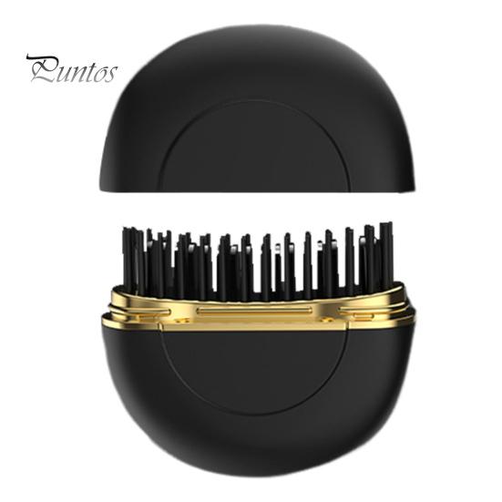 

Мини беспроводной выпрямитель для волос щетка 3 температуры регулируемый быстрый нагрев USB перезаряжаемый портативный горячий щетка электрическая укладка вьющихся волос распутывание расческа чёрный