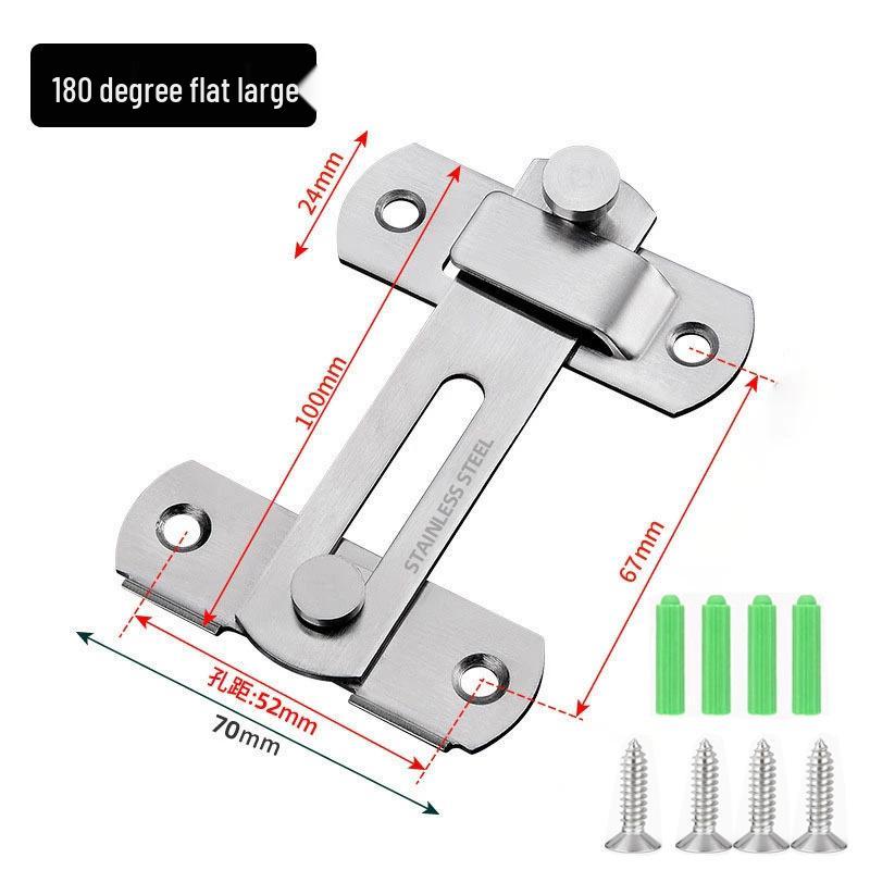 Stainless Steel 90° Right Angle Door Latch: Anti-Theft Sliding Bolt Lock