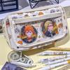 Anime Haikyuu!! Flip Cover Transparent Pencil Case Cartoon Multi-layer Large Capacity Stationery Bag Student Learning Supplies
