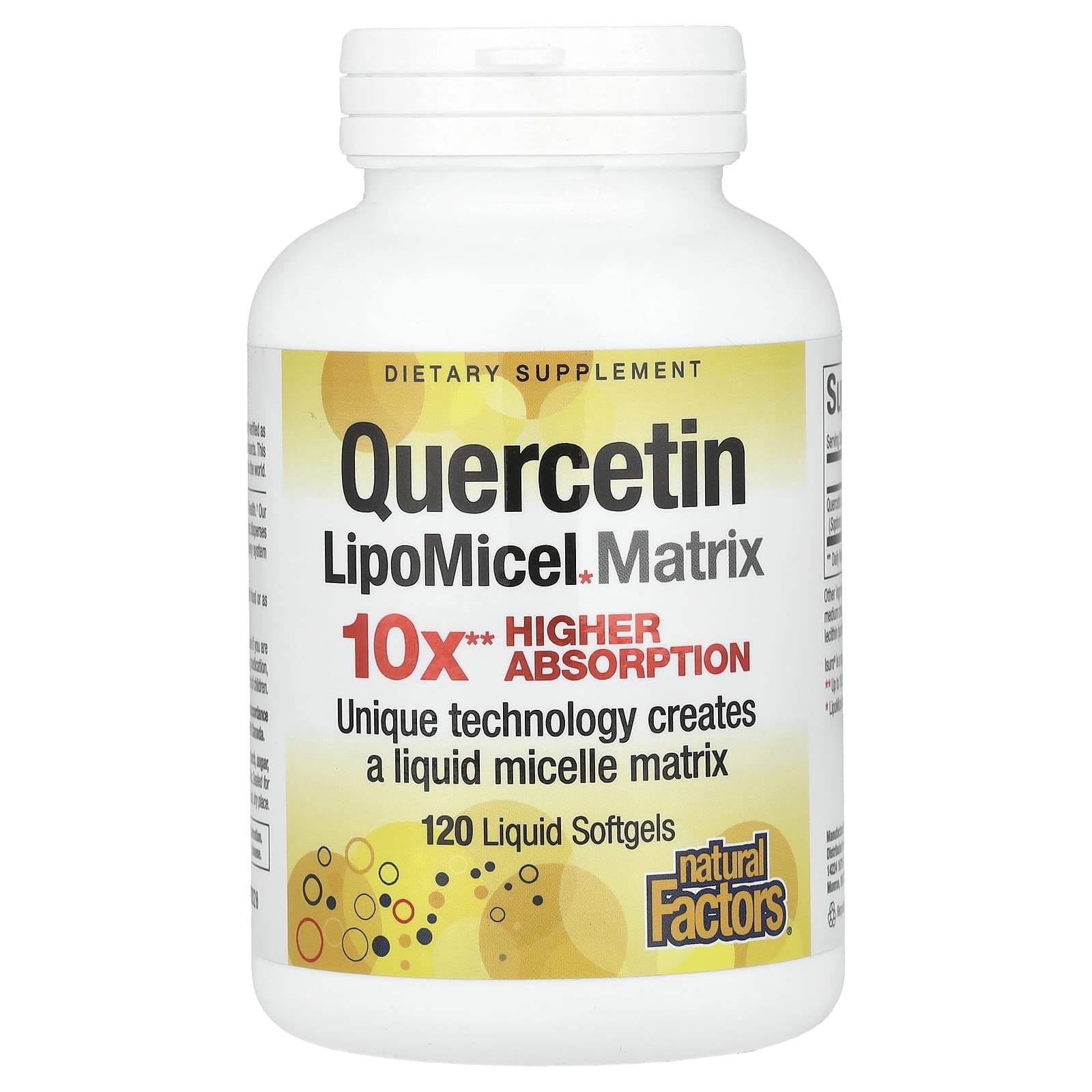

Quercetin Lipomicel Matrix, 250Mg, 120 Liquid Softgels