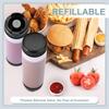 AD23-6 Pcs 16 Oz Condiment Squeeze Bottles Inverted Plastic Squeeze Bottle For Sauces Refillable Tip Large Valve Dispenser
